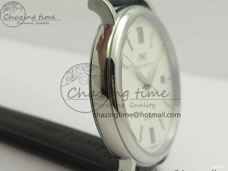 MIROTIME 0520 Portofino Automatic SS MKF 1:1 Best Edition White Dial On Black Leather Strap MIYOTA 9015 V Original 7204